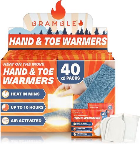 BRAMBLE Hand Warmers & Foot Warmers - Long-Lasting Heat Packs (8h) for Outdoor Activities, Sports, and Cold Weather in Saudi Arabia
