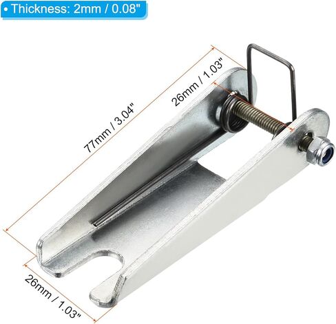 PATIKIL 3 Inch Hook Safety Latch Kit, 2 Pack Metal Towing Receiver Hitch Replacement 77mm for Clevis Hook Trailer, Silver in Saudi Arabia