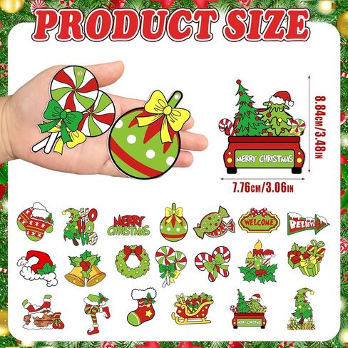 20 Pcs Christmas Diamond Painting Keychain 5D DIY Diamond Painting Kit Christmas Hanging Diamond Art Ornaments for Kids Family Party Crafts Decoration (Novelty) in Saudi Arabia
