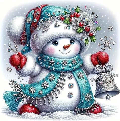 JFYHAB 5D Snowman Diamond Art Kits for Adults Beginners, Christmas Diamond Painting Kits, DIY Full Round Drill Paint by Diamonds Dot Gem Art for Adults, Home Wall Decor 12x12 Inch in Kuwait