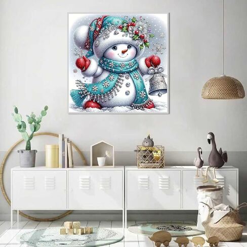 JFYHAB 5D Snowman Diamond Art Kits for Adults Beginners, Christmas Diamond Painting Kits, DIY Full Round Drill Paint by Diamonds Dot Gem Art for Adults, Home Wall Decor 12x12 Inch in Kuwait