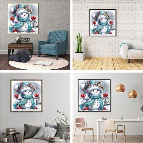 JFYHAB 5D Snowman Diamond Art Kits for Adults Beginners, Christmas Diamond Painting Kits, DIY Full Round Drill Paint by Diamonds Dot Gem Art for Adults, Home Wall Decor 12x12 Inch in Kuwait