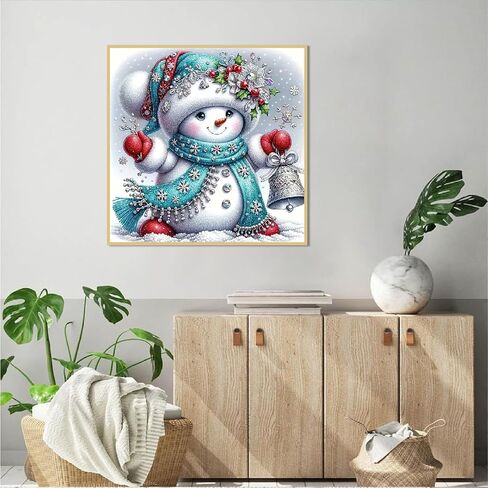 JFYHAB 5D Snowman Diamond Art Kits for Adults Beginners, Christmas Diamond Painting Kits, DIY Full Round Drill Paint by Diamonds Dot Gem Art for Adults, Home Wall Decor 12x12 Inch in Kuwait