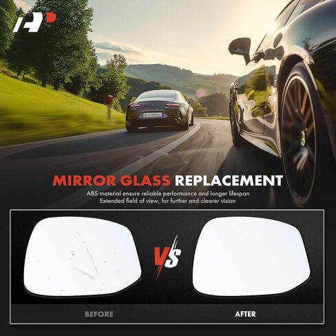 A-Premium Right Passenger Side Non-Heated Mirror Glass with Backing Plate Compatible with Honda Civic 2012 2013 - Exterior Side View Convex Mirror in Saudi Arabia