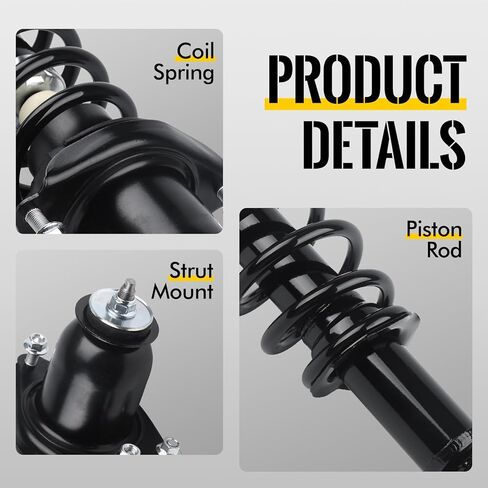KUSATEC Rear Pair Complete Struts Shock Absorber fit for Toyota Corolla Matrixm, Pontiac Vibe 2003-2008, 171373L 171373R Left/Right Struts with Coil Spring Assemblies in Saudi Arabia