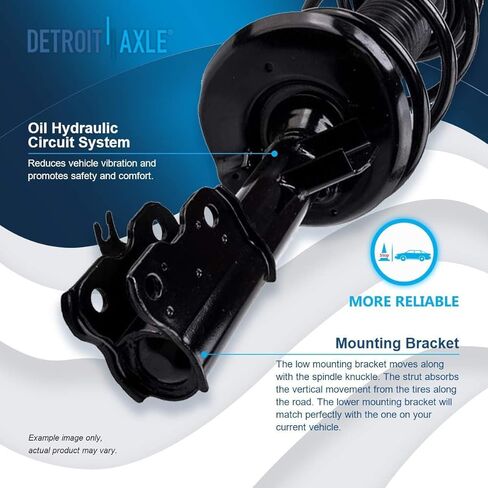 Detroit Axle - FWD Front Suspension Kit for 2008 2009 2010 2011 2012 Nissan Rogue, 2 Struts Coil Spring 2 Lower Control Arms w/Ball Joint 2 Sway Bars 4 Inner Outer Tie Rods 2 Boots Replacement in Saudi Arabia