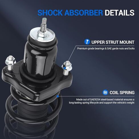 Autoround Pair 171126 Rear Complete Shock Absorber Compatible with Chrysler 200 2011-2014/ Sebring 2007-2010, Dodge Avenger 2008-2014, Left & Right Struts with Coil Spring Assembly in Saudi Arabia