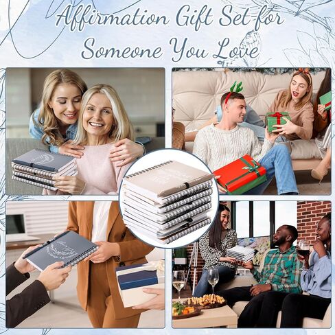 12 Set Christmas Positive Affirmation Gifts Bulk Gratitude Spiral Notebook with Ballpoint Pen Pouch Motivational Notepad Employee Appreciation Gifts for Women Men Coworker Students in Saudi Arabia