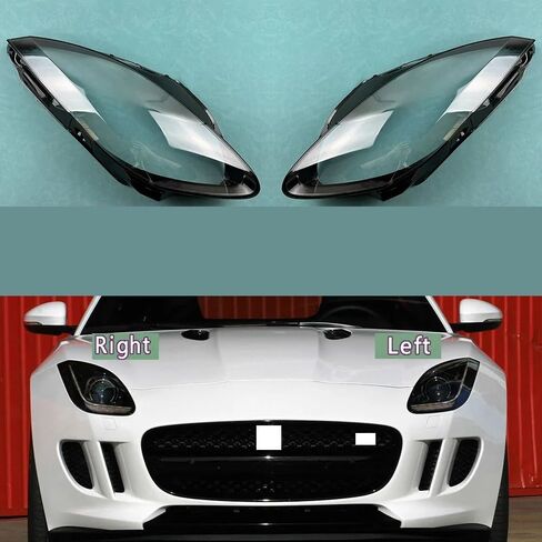 متوافق مع غطاء المصباح الأمامي لسيارة جاكوار F-TYPE 2013-2020 - استبدال غطاء المصباح الأمامي الشفاف، عدسة زجاجية (يمين) in Saudi Arabia