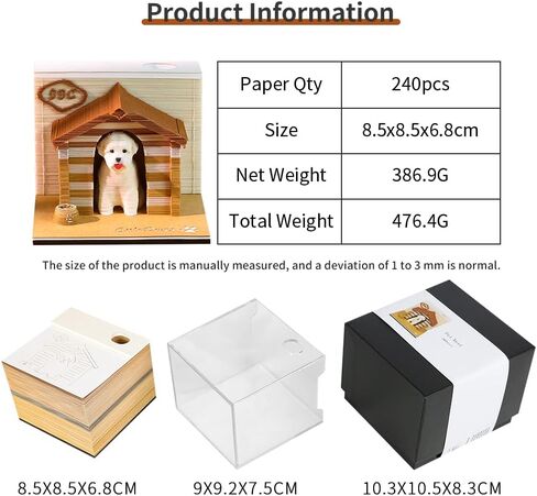 3D Memo Pad,Hand Torn Construction Paper Sculpture Artwork,Paper Carving Art 3D Sticky Notes,DIY Notepad with Light,Bookmark&Desk Decoration DIY Creative Gift(Panda) in Saudi Arabia