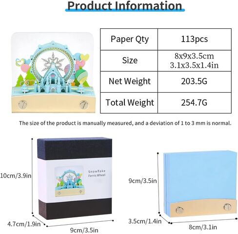 3D Memo Pad,Hand Torn Construction Paper Sculpture Artwork,Paper Carving Art 3D Sticky Notes,DIY Notepad with Light,Bookmark&Desk Decoration DIY Creative Gift(Panda) in Saudi Arabia