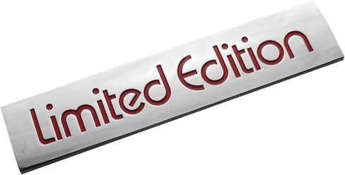 قطعتان من معدن الكروم إصدار محدود بشعار سيارة شارة ثلاثية الأبعاد مميزة لصندوق السيارة الخلفي ملصق جانبي (أحمر فضي) in Kuwait