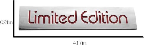 قطعتان من معدن الكروم إصدار محدود بشعار سيارة شارة ثلاثية الأبعاد مميزة لصندوق السيارة الخلفي ملصق جانبي (أحمر فضي) in Kuwait