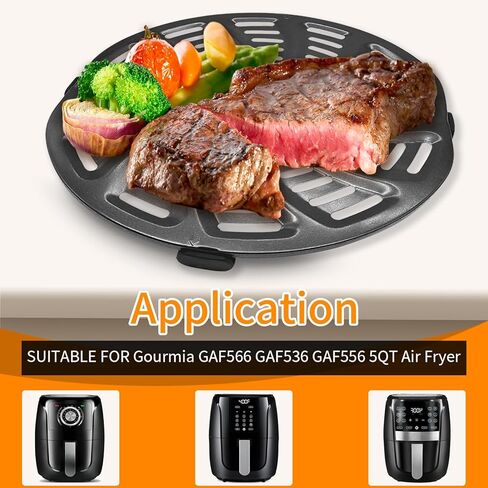 ملحقات مقلاة الهواء لـ Gourmia GAF798 GAF716 GAF778 7QT مقلاة هوائية، درجة الطعام غير لاصقة 8.97 بوصة * 8.97 بوصة قطع غيار مقلاة الهواء صينية شواء صينية شواء لوحة هش، آمنة للاستخدام في غسالة الأطباق in Saudi Arabia
