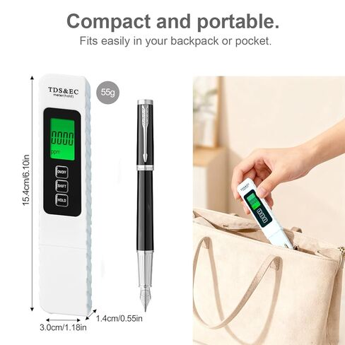 3 in 1 TDS Meter - TDS EC & Temperature(°C,°F) Meter,Accurate & Reliable Digital Water Testing Kits for Drinking Water Quality, Tap, Well, Swimming Pool,Hydroponics, Aquarium, RO/DI System, Black in Saudi Arabia