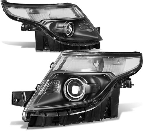 أزواج DNA MOTORING من مجموعة المصابيح الأمامية لجهاز العرض متوافقة مع 11-15 FORD EXPLORER 4-DOOR أسود شفاف، HL-OH-FEXP11-BK-CL1 in Kuwait