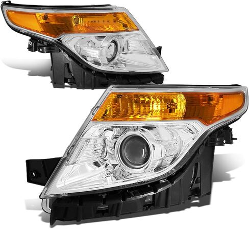 DNA MOTORING Pairs of Projector Headlight Assembly Compatible with 11-15 FORD EXPLORER 4-DOOR Black Clear, HL-OH-FEXP11-BK-CL1 in Saudi Arabia