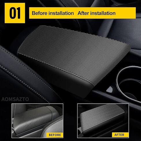 AOMSAZTO Carbon Fiber Armrest Covers for 2021 2022 2023 2024 Elantra (Automatic Brake Only, Not for Handbrake) in Saudi Arabia