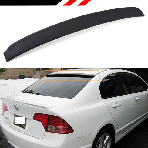 Unpainted Black JDM VIP Rear Window Roof Top Spoiler Compatible with 2006-2015 Honda Civic LX/EX/SI/Sport 4 Door Sedan Models Only in Saudi Arabia