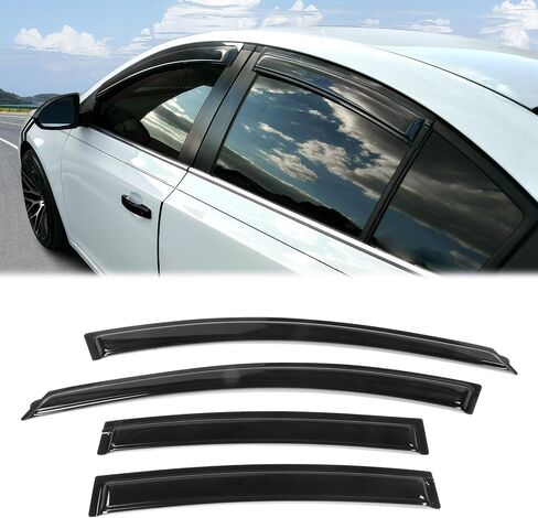 FREEMOTOR802 Tape-on Window Deflectors Fits 2010-2015 Chevrolet Cruze & 2016 Cruze Limited, Rain Guards Side Window Visors Wind Deflectors Vent Visors Slim Style Smoke Tinted Acrylic 4 PCS in Saudi Arabia
