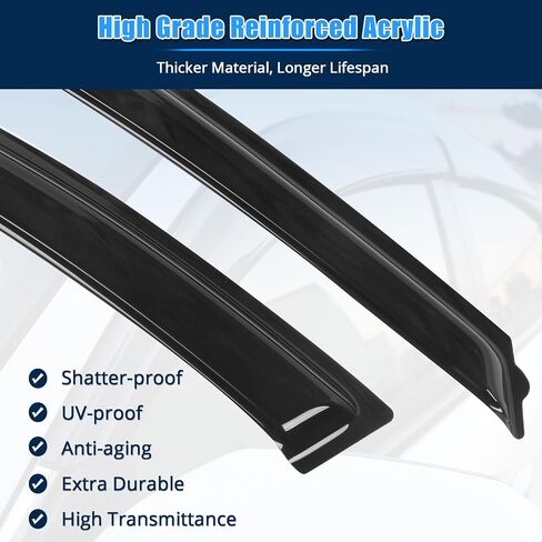 FREEMOTOR802 Tape-on Window Deflectors Fits 2010-2015 Chevrolet Cruze & 2016 Cruze Limited, Rain Guards Side Window Visors Wind Deflectors Vent Visors Slim Style Smoke Tinted Acrylic 4 PCS in Saudi Arabia