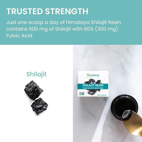 Himalaya Shilajit Extract Capsules, 60 Count, 250 mg Himalayan Shilajit Resin for Men and Women, Supports Energy in Saudi Arabia