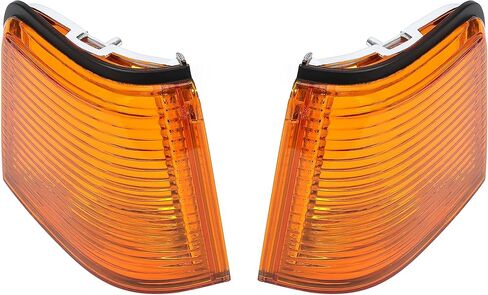 KUAFU Marker Light Compatible with 1987-1988 Oldsmobile Cutlass Supreme/Calais 442/ GT-350 Marker Lamps Driver and Passenger Side Replace for 5974361 5974362 - Amber Lens+Chrome Housing in Saudi Arabia
