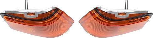 KUAFU Marker Light Compatible with 1987-1988 Oldsmobile Cutlass Supreme/Calais 442/ GT-350 Marker Lamps Driver and Passenger Side Replace for 5974361 5974362 - Amber Lens+Chrome Housing in Saudi Arabia