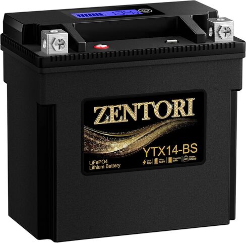 بطارية ليثيوم YTX14-BS LiFePO4 للدراجات النارية، 12 فولت 8 أمبير 480CCA 1/3 الوزن، الشحن وسرعة البدء البارد أسرع 5 مرات من حمض الرصاص، مناسبة لمركبات ATV، UTV، Jet Ski، PWC، ATV، جزازة العشب، الجرار in Kuwait