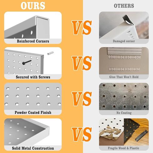 4ft Metal Pegboard Storage Kit for Standard Tools, Black Pegboard Wall Organizer with Hooks and Garage Storage Bins in Saudi Arabia