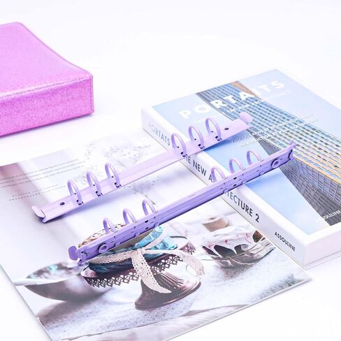 Mogoostry 2PCS A5 Binder Mechanisms 6 Rings Replacement Kit Metal Clip Purple Round Ring Binding Spines Combs for Planner Organizer in Saudi Arabia