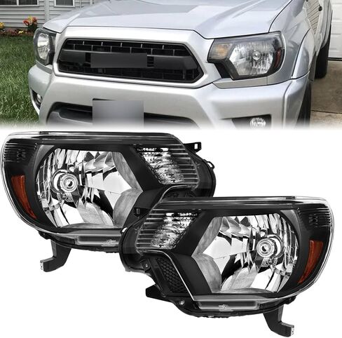 Black Housing Headlights Assembly Compatible with 2012-2015 Toyota Tacoma Direct Replacement Driver and Passenger Side TO2502213 TO2503213 in Saudi Arabia