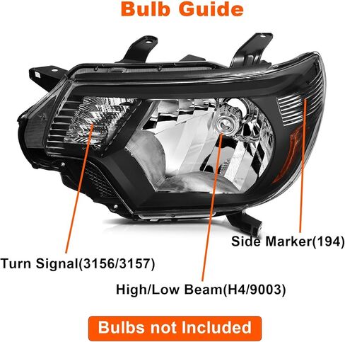 Black Housing Headlights Assembly Compatible with 2012-2015 Toyota Tacoma Direct Replacement Driver and Passenger Side TO2502213 TO2503213 in Saudi Arabia