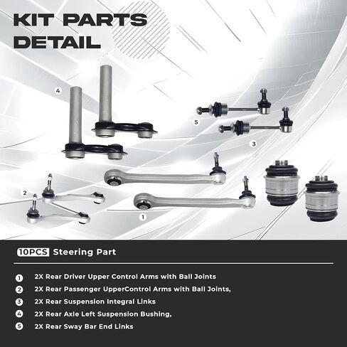 Rear Upper Control Arm Suspension kit Compatible with BMW X5 X6 E70 E71 E72 F15 F16 F85 F86 ActiveHybrid XDrive 28i 30d 35i 40i 50i Ball Joints Control Arm Bushings, Rear Sway Bar Links in Saudi Arabia