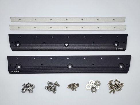 H-TECH RC CNC لوحة جانبية معدنية من الألومنيوم وخطوة لمحور SCX10 III Jeep CJ-7 [AXI03008T2، AXI03008T1] 1/10 RC ترقية الجسم (لوحة جانبية + خطوة (أسود)) in Kuwait