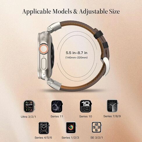 سوار ساعة من الجلد الطبيعي من TiMOVO لساعة Apple Ultra 2/Ultra Watch Band 49mm 45mm 44mm 42mm للرجال، حزام جلدي موصل معدني متين لساعة iWatch Ultra 2 Series 9 8 7 6 5 4 3 2 1 SE in Saudi Arabia