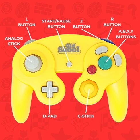 Old Skool Controller Compatible with Gamecube/Wii - White in Saudi Arabia