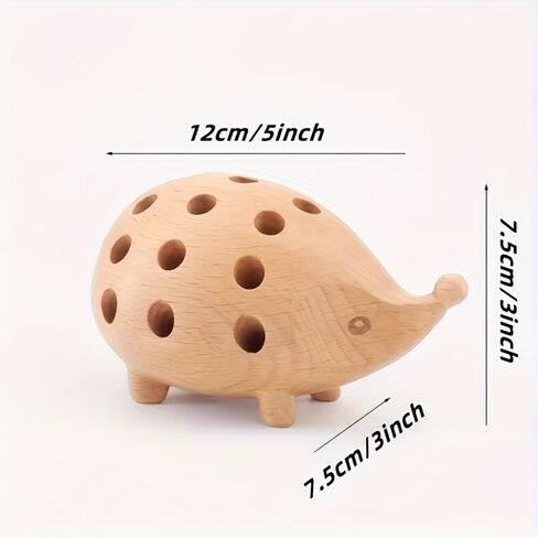 Cute Hedgehog Pen Holder, Cute Cartoon Hedgehog Shaped Resin Pen Holder Organizer, Cute Wooden Pen Cup, Pencil Holders for Desk, Home Office Tabletop Ornament Lovely Gift Wooden Storage in Saudi Arabia