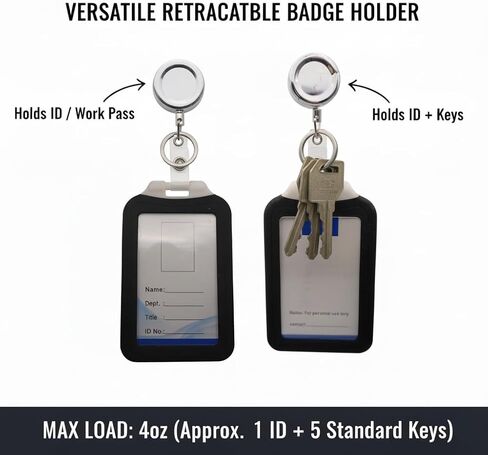 Heavy Duty Retractable Badge Reel for Nursing Students - Stainless Steel Wire Cord ID Holder with Chrome Metal Clip, Durable Office & Hospital Badge Reel, 2 Pack Professional Keychain in Saudi Arabia