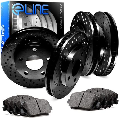 R1 Concepts Front and Rear Brake Kit For 2016-2021 Lexus LX570, Toyota Land Cruiser; 2008-2022 Toyota Sequoia; 2007-2021 Toyota Tundra| Drilled Brake Rotors| Ceramic Brake Pads and Rotors Kit in Saudi Arabia