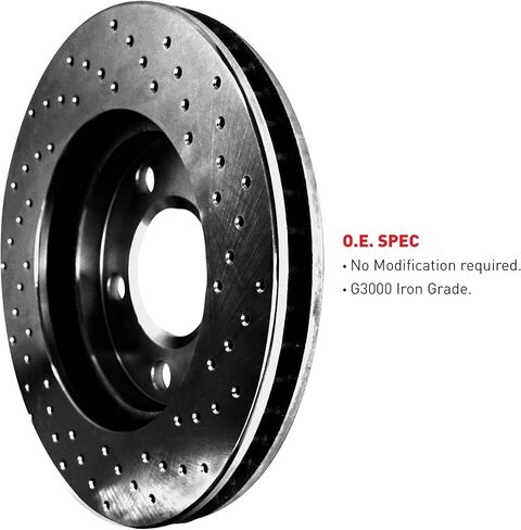 R1 Concepts Front and Rear Brake Kit For 2016-2021 Lexus LX570, Toyota Land Cruiser; 2008-2022 Toyota Sequoia; 2007-2021 Toyota Tundra| Drilled Brake Rotors| Ceramic Brake Pads and Rotors Kit in Saudi Arabia
