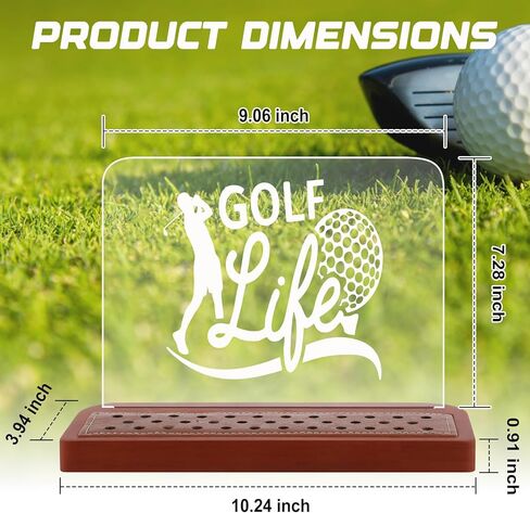Weysat Light Up Golf Pencil عرض حامل خشبي أكريليك جولف عرض حالة تخزين 35 فتحة مع أضواء بيضاء دافئة للمنزل والمكتب والمعارض ديكور عيد الميلاد الرياضة هدية عيد ميلاد الأب الجد in Saudi Arabia