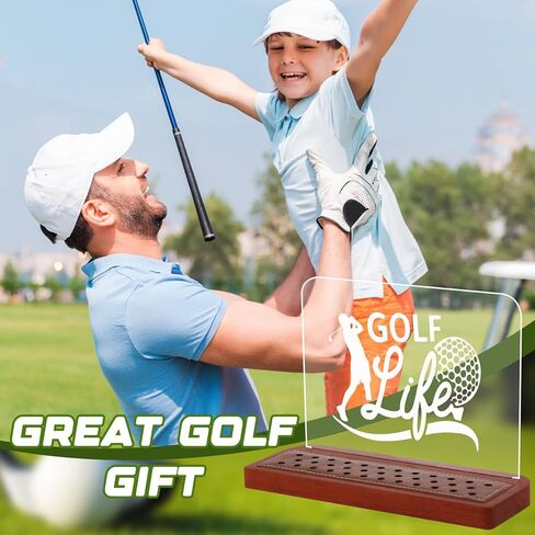 Weysat Light Up Golf Pencil عرض حامل خشبي أكريليك جولف عرض حالة تخزين 35 فتحة مع أضواء بيضاء دافئة للمنزل والمكتب والمعارض ديكور عيد الميلاد الرياضة هدية عيد ميلاد الأب الجد in Saudi Arabia