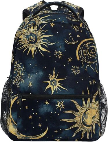 حقيبة ظهر للكمبيوتر المحمول Boho Moon Sun Star (019)، حقيبة كتب خفيفة الوزن ومتعددة الجيوب حقيبة نهارية للسفر للنساء والرجال in Saudi Arabia