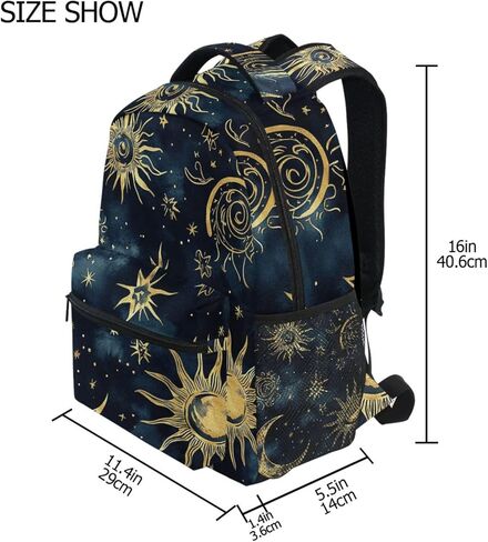 حقيبة ظهر للكمبيوتر المحمول Boho Moon Sun Star (019)، حقيبة كتب خفيفة الوزن ومتعددة الجيوب حقيبة نهارية للسفر للنساء والرجال in Saudi Arabia