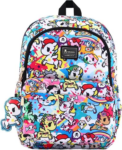 حقيبة ظهر من القماش Tokidoki للنساء، مناسبة للأعمال القوية مقاس 15.6 بوصة حقيبة كتب للكمبيوتر المحمول وحقيبة كمبيوتر محمول للاستخدام اليومي وحقائب الموضة اليومية (أسود) in Kuwait