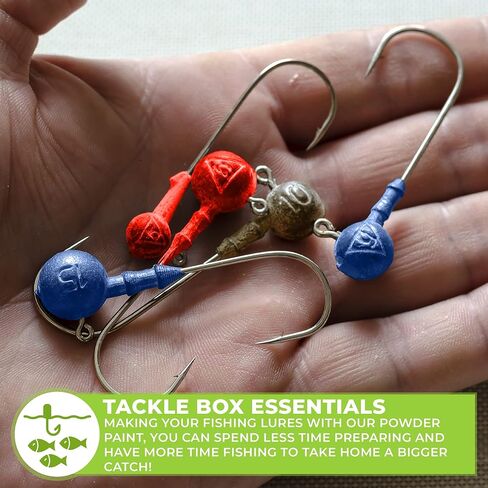 مجموعة طلاء Lurwind Pro-Tec Jig من 3 قطع، طلاء مسحوق لطعم الصيد ورؤوس الرقص، لمسة نهائية متينة شديدة اللمعان، أسود، وردي فاقع، أخضر شارتروز، 2 أونصة لكل منها، يغطي 9000 رقصة، لا حاجة إلى برايمر، خالية من الرائحة in Kuwait