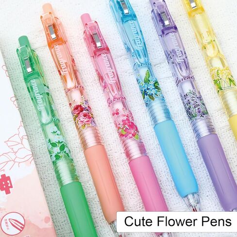 6 Pcs Gel Ink Pens Retractable Pens Cute Flower Pen with Fragrance 0.5mm Black Ink Writing Pen for Girls Boys Women Men Office School Supplies (Fragrance Flower) in Saudi Arabia