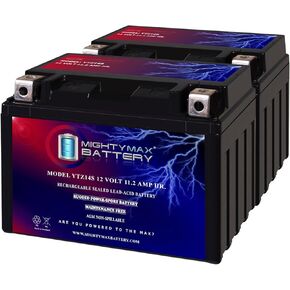 Mighty Max Battery YTZ14S -12 Volt 11.2 AH, 230 CCA, Rechargeable Maintenance Free SLA AGM Motorcycle Battery - Pack of 2 in Kuwait