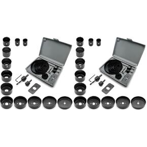 Jersvimc 16 Piece Hole Saw Kit with Mandrel Hex, 3/4"-5" Hole Cutter Set Round Hole Drill Bit Set for Wood Plastic Drywall PVC Corn in Kuwait